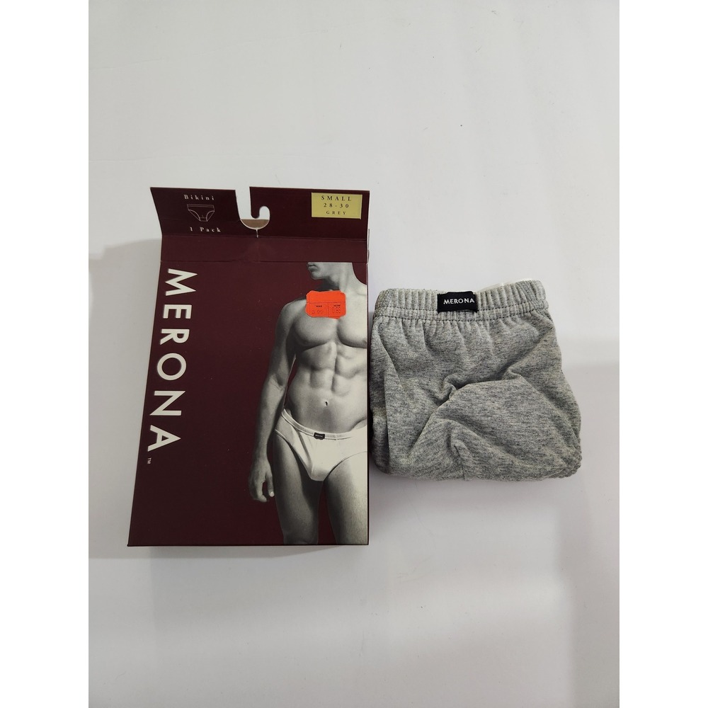 Merona Bikini Briefs Grey 100%‎ Cotton Vintage 2001 Deadstock Small 28-30